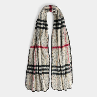 Gianna Oblong Scarf - Grey Plaid