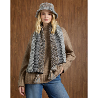 Wendy Oblong Scarf - Grey/Beige Multi