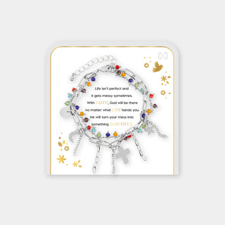 Messy Life Link Charm Bracelet - Silver