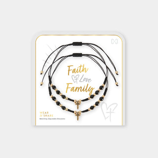 Wear + Share Faith, Love, Family Bracelet - Black