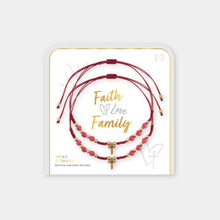 Wear + Share Faith, Love, Family Bracelet - Red