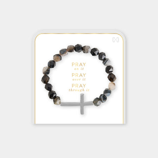 Pray on it, Pray Over it, Pray Through it Bracelet - Stone