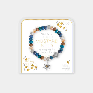 Mustard Seed Bracelet - Teals