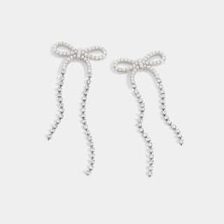 Elegant Bow Earrings - Silver