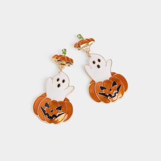 Pumpkin Ghost Earring - Orange