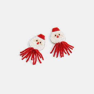 Beaded Clause Earring - Red