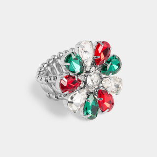 Jolly Christmas Stretch Ring - Silver