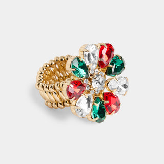 Jolly Christmas Stretch Ring - Gold