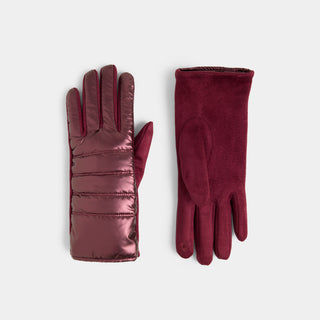Puffer Touchscreen Gloves - Deep Red