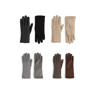 Matte Chevron Puffer Touchscreen Gloves Assortment
