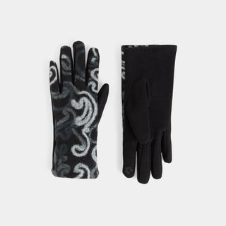Felted Swirls Touchscreen Gloves - Grey
