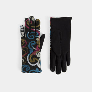 Felted Swirls Touchscreen Gloves - Blue