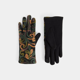 Felted Swirls Touchscreen Gloves - Deep Green