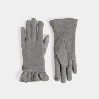 Houndstooth Button Touchscreen Gloves - Grey