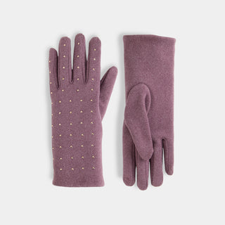 Studded Touchscreen Gloves - Plum