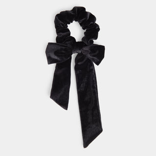 Velvet Bow Scrunchie - Black