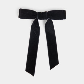 Velvet Bow Hair Clip - Black