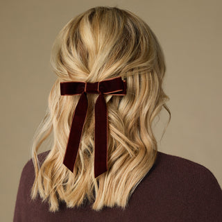 Velvet Bow Hair Clip - Black