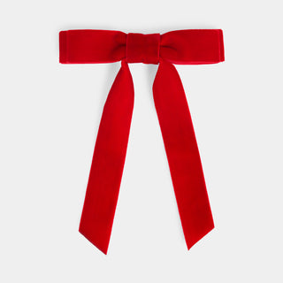 Velvet Bow Hair Clip - Red
