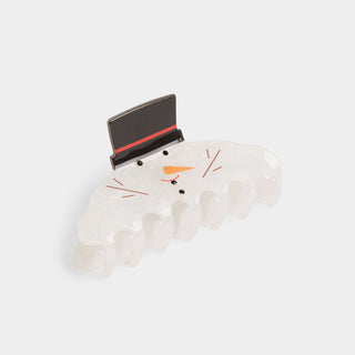 Snowman Hair Clip - White