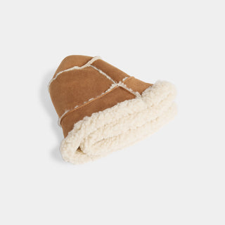 Sherpa Trim Bucket Hat - Cognac