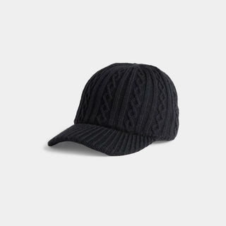Sweater Knit Baseball Hat - Black
