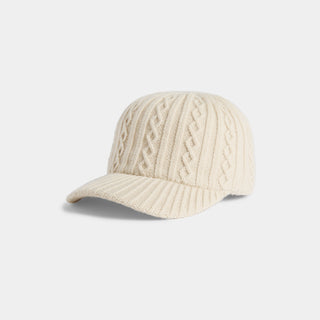 Sweater Knit Baseball Hat - Cream