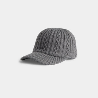 Sweater Knit Baseball Hat - Grey