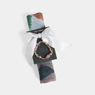 Knit Scarf + Bracelet Set - Multi Strokes