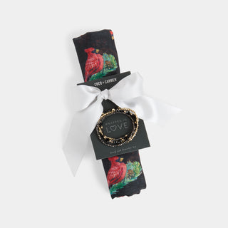 Cardinal Scarf + Bracelet Set - Black