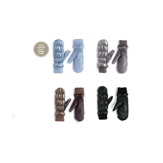 Faux Leather Puffer Mitten Assortment