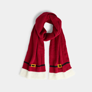Santa Belt Knit Scarf - Red