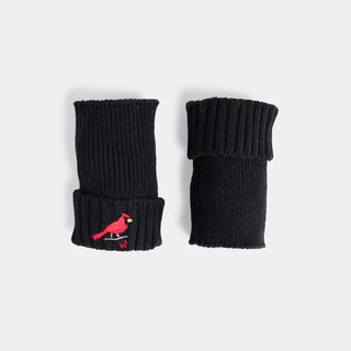 Cardinal Knit Fingerless Gloves - Black