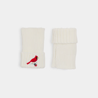 Cardinal Knit Fingerless Gloves - Winter White