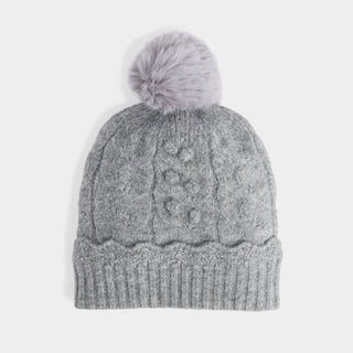 Sweet Scallop Knit Hat - Grey