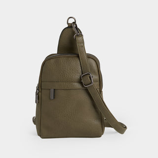 Talia (Double Compartment)Sling Bag - Olive
