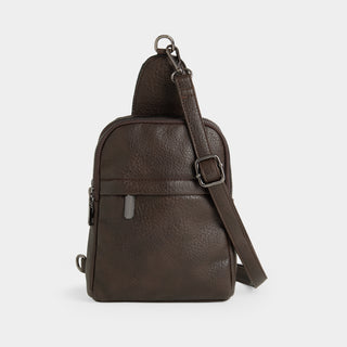 Talia (Double Compartment)Sling Bag - Chocolate