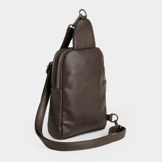 Talia (Double Compartment)Sling Bag - Chocolate