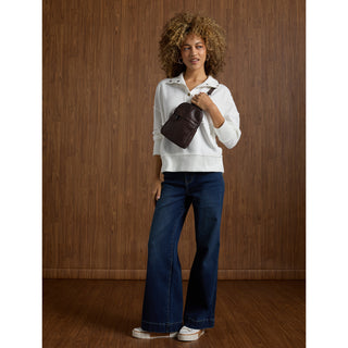 Talia (Double Compartment)Sling Bag - Chocolate