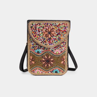 Artisan Beaded Crossbody - Natural Wave