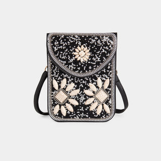 Artisan Beaded Crossbody - Black/White