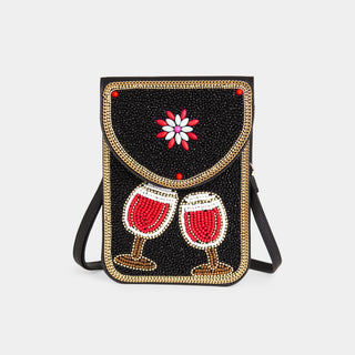 Artisan Beaded Holiday Crossbody - Wine Time