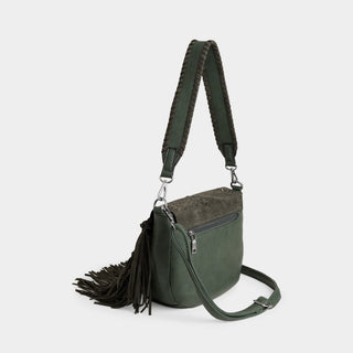 Jessie Tassel Crossbody + Shoulder Bag - Pine