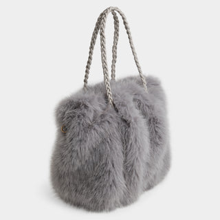 Priscilla Faux Fur Tote - Grey