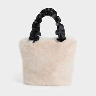 Larsa Faux Fur Wristlet - Cream