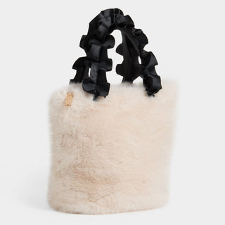 Larsa Faux Fur Wristlet - Cream