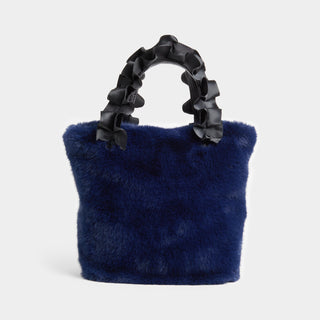 Larsa Faux Fur Wristlet - Midnight Blue