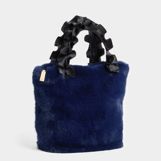 Larsa Faux Fur Wristlet - Midnight Blue