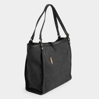 Vera Faux Suede Tote - Black
