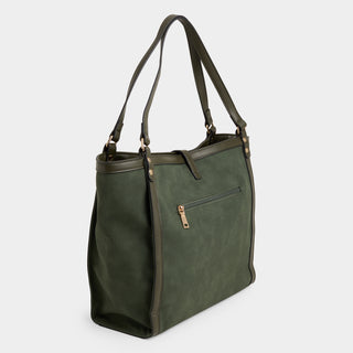 Vera Faux Suede Tote - Pine